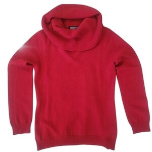 Cashmere Jones New York Red Holiday Cowl Neck Sweater Sz Small Christmas Classic